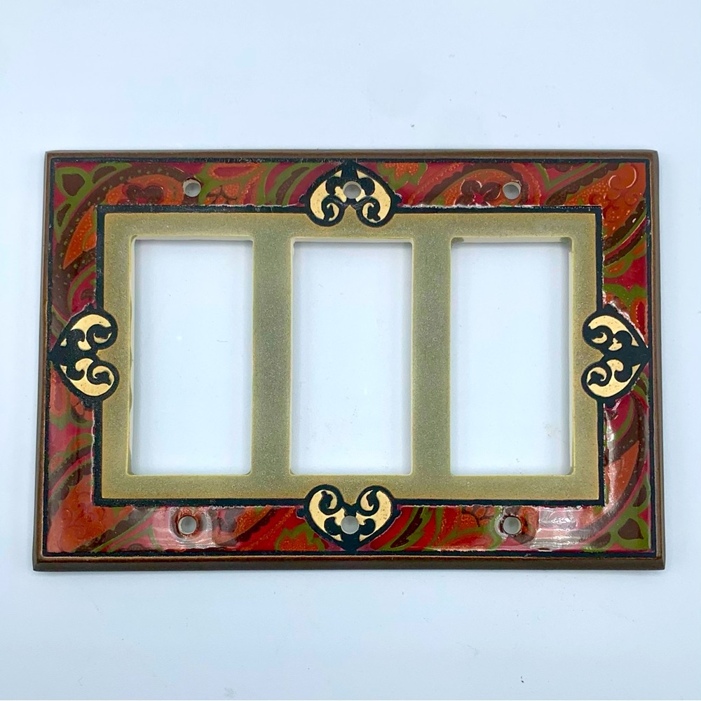 “Now That’s A Switch” Hearts TRIPLE Ceramic Switch Wall-plate NEW